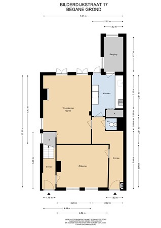 Floorplan - Bilderdijkstraat 17, 2311 XD Leiden
